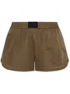 Helmut Lang Elastic Waist Shorts In Braun