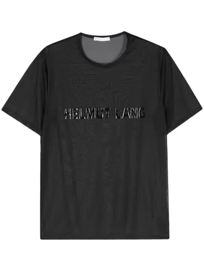 HELMUT LANG LOGO-APPLIQUÉ SHEER T-SHIRT