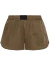 Helmut Lang Elastic Waist Shorts In Brown