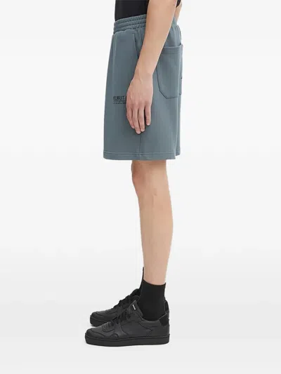 Helmut Lang Logo Back-pocket Shorts In Gray