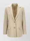 Helmut Lang Single-breasted Wool Blend Blazer In Neutral