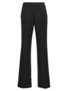 Helmut Lang Logo Band Straight Leg Trousers With Side Stripe In Black