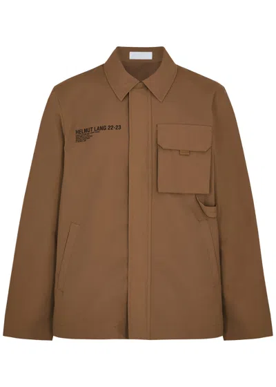 Helmut Lang Logo Cotton-blend Jacket In Brown