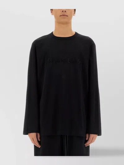 Helmut Lang Logo Crew Neck T-shirt Long Sleeves In Black