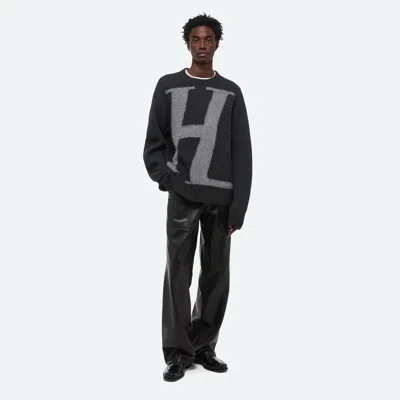 Helmut Lang Logo Crewneck In Gray