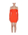 Helmut Lang Contour Rib Knit Mini Dress In Orange