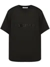 Helmut Lang Relaxed Fit Crew Neck T-shirt With Embossed Logo In 黑色