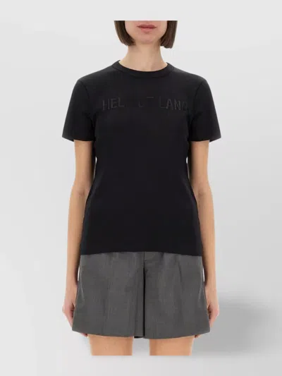 HELMUT LANG LOGO EMBROIDERED CREW NECK SHORT SLEEVE TOP
