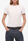 Helmut Lang Logo Embroidered Slim T-shirt In Weiss