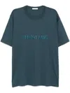 Helmut Lang Logo-embroidered T-shirt In 蓝色