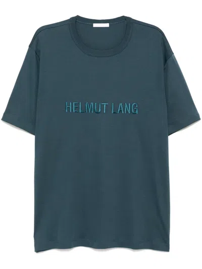 Helmut Lang Logo-embroidered T-shirt In 蓝色