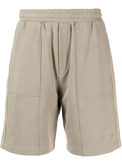 Helmut Lang Joggingshorts Mit Logo-stickerei In Brown