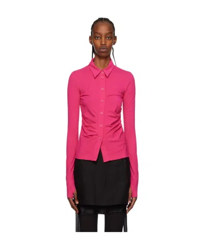 Helmut Lang Logo Long-sleeved Shirt In Pink