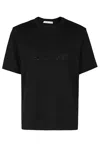 Helmut Lang Relaxed Fit Crew Neck T-shirt With Embossed Logo In Black