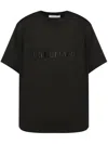 Helmut Lang Relaxed Fit Crew Neck T-shirt With Embossed Logo In Black