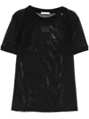 Helmut Lang Logo-patch Mesh T-shirt In Black