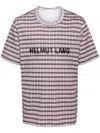 Helmut Lang Round Collar Logo T-shirt In White