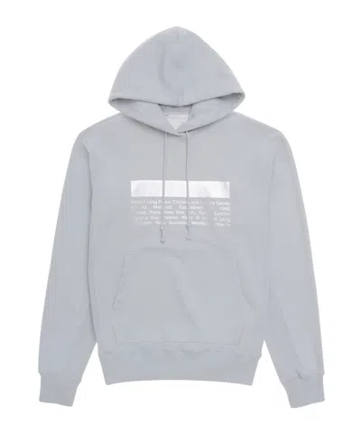Helmut Lang Logo-print Cotton Hoodie In Gray