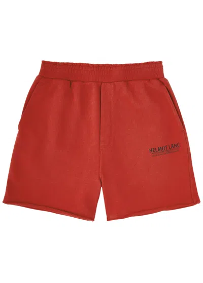 Helmut Lang Logo-print Cotton Shorts In Red