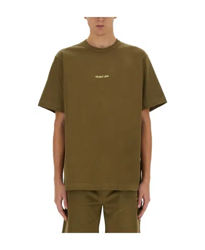 Helmut Lang Logo-print Cotton T-shirt In Brown