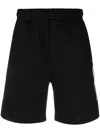 Helmut Lang Logo-print Cotton Track Shorts In Black
