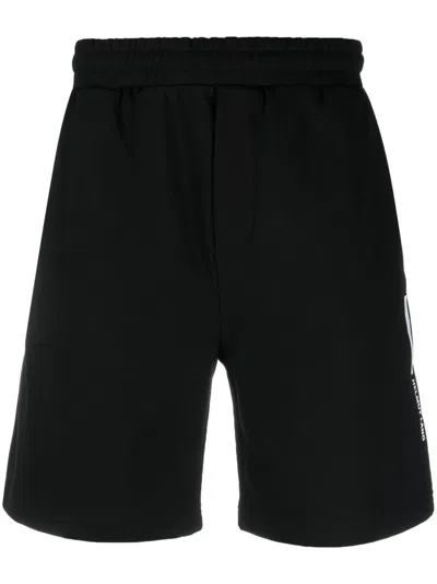 Helmut Lang Logo-print Cotton Track Shorts In Black