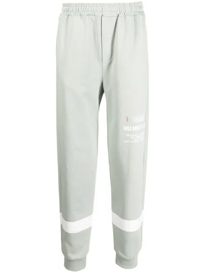 Helmut Lang Logo-print Elasticated-waistband Sweatpants In Grün