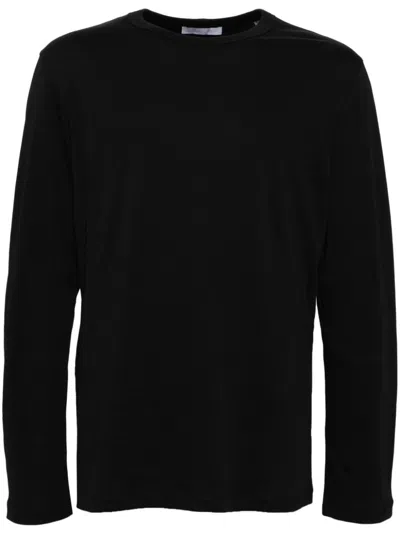 Helmut Lang Logo-print Long-sleeved T-shirt In Black - 001