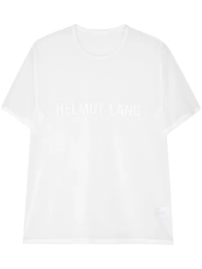 HELMUT LANG LOGO-PRINT SHEER T-SHIRT