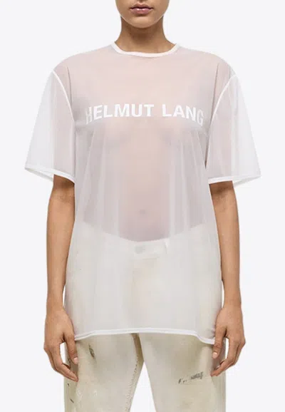 HELMUT LANG LOGO PRINT SHEER T-SHIRT