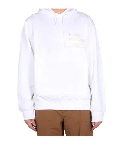 HELMUT LANG HELMUT LANG LOGO PRINTED DRAWSTRING HOODIE