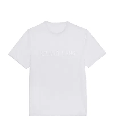 Helmut Lang Logo Printed Sheer Crewneck T-shirt In White