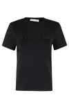 Helmut Lang Logo Embroidered Crew Neck Short Sleeve Top In Black