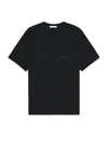 Helmut Lang Relaxed Fit Crew Neck T-shirt With Embossed Logo In Black