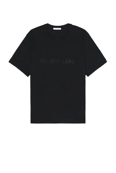 Helmut Lang Relaxed Fit Crew Neck T-shirt With Embossed Logo In Black