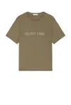 Helmut Lang Regular Fit T-shirt With Tonal Logo Embossing In Olive