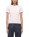 Helmut Lang Transparent Chiffon Logo T-shirt With Crew Neck In White