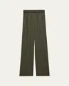 Helmut Lang Logo Waistband Car Trousers In Green Melange