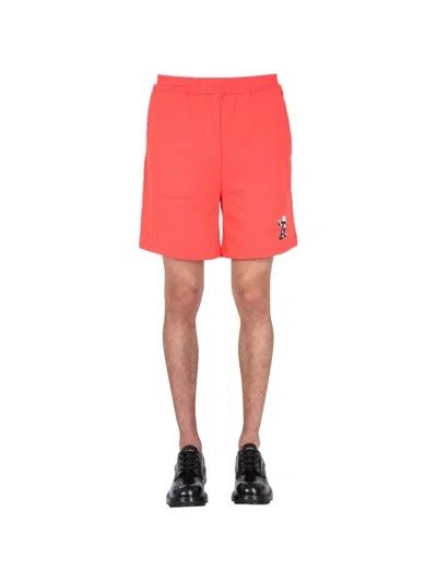 Helmut Lang Logo-detail Track Shorts In Red