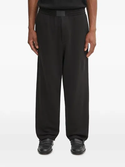 Helmut Lang Logo-patch Raw-cut Track Pants In Black
