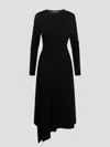Helmut Lang Protection Draped Asymmetric Long Sleeve Dress