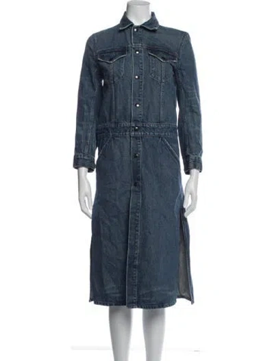 Pre-owned Helmut Lang Long Dress In Blue