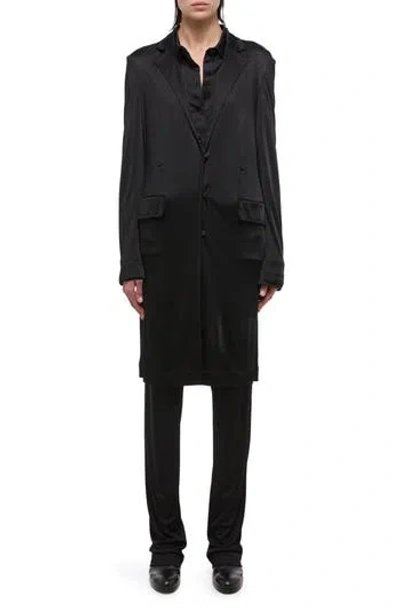 Helmut Lang Long Fluid Jacket In Blk