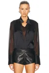 Helmut Lang Long Sleeve Blouse In Black