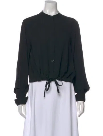 Pre-owned Helmut Lang Long Sleeve Blouse In Black