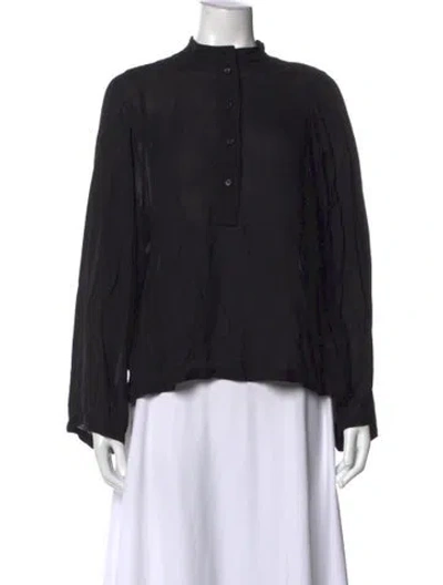 Pre-owned Helmut Lang Long Sleeve Blouse In Black