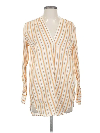 Pre-owned Helmut Lang Long Sleeve Blouse In Ivory