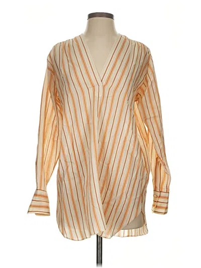 Pre-owned Helmut Lang Long Sleeve Blouse In Orange