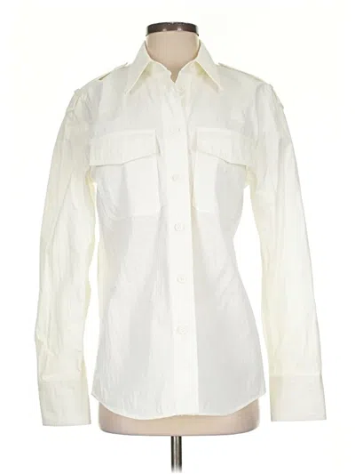 Pre-owned Helmut Lang Long Sleeve Blouse In White