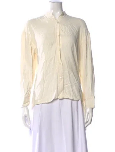 Pre-owned Helmut Lang Long Sleeve Blouse In White